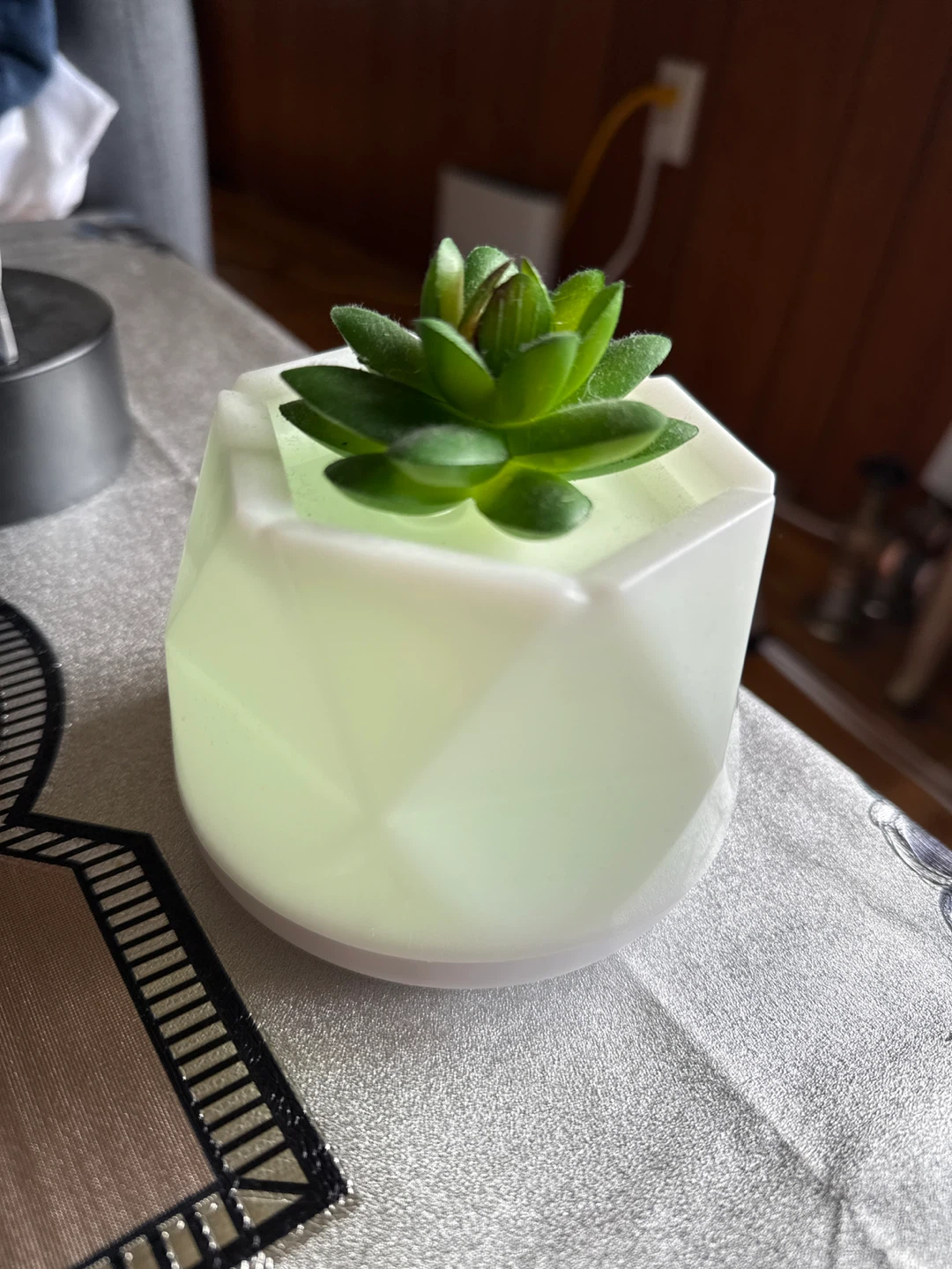 Mini Faux Succulent Diffuser with LED Light