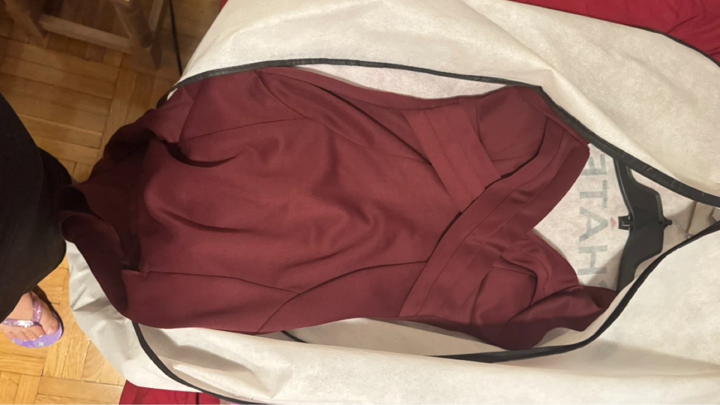 Burgundy formal dress from le chateau