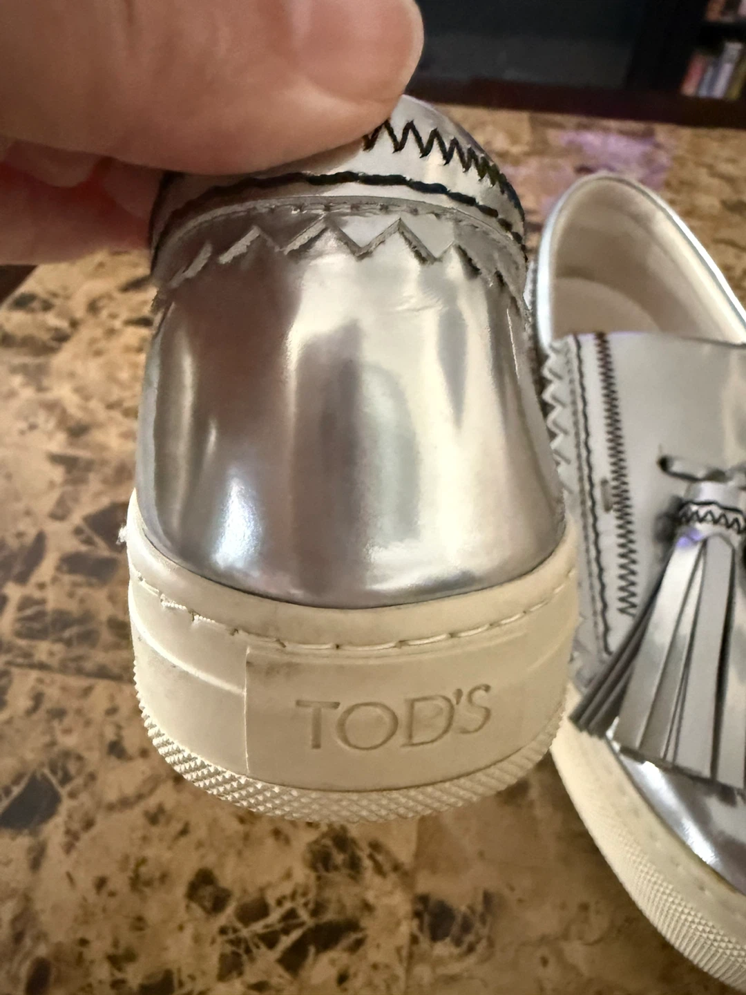 TOD'S Silver Leather sneakers kids size 34 - photo 3