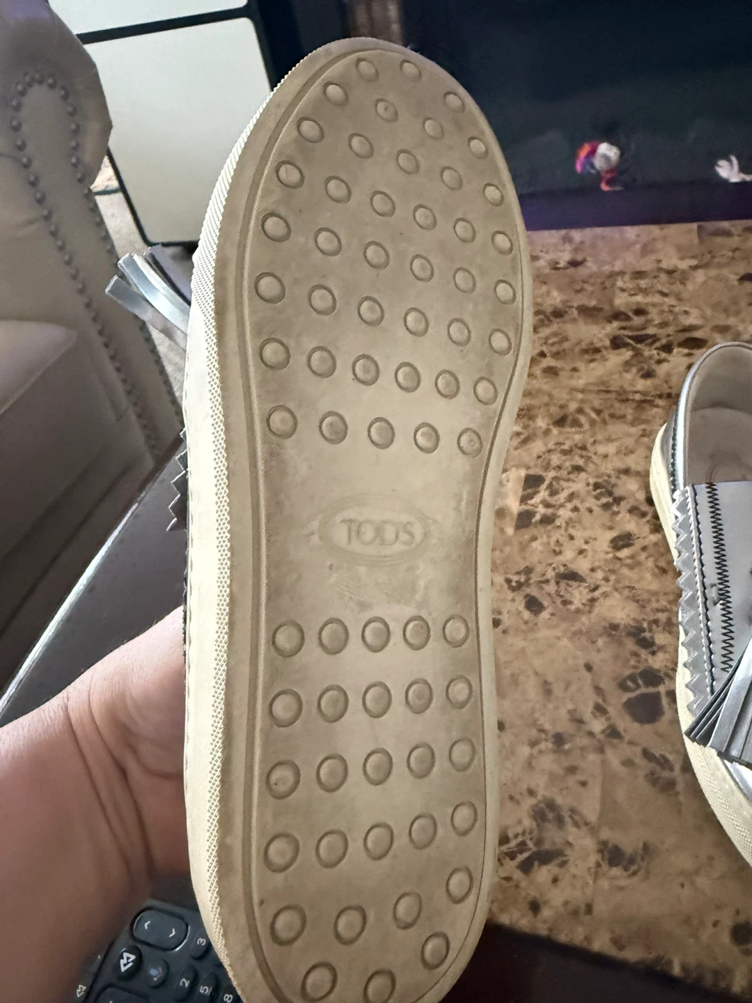 TOD'S Silver Leather sneakers kids size 34 - photo 4