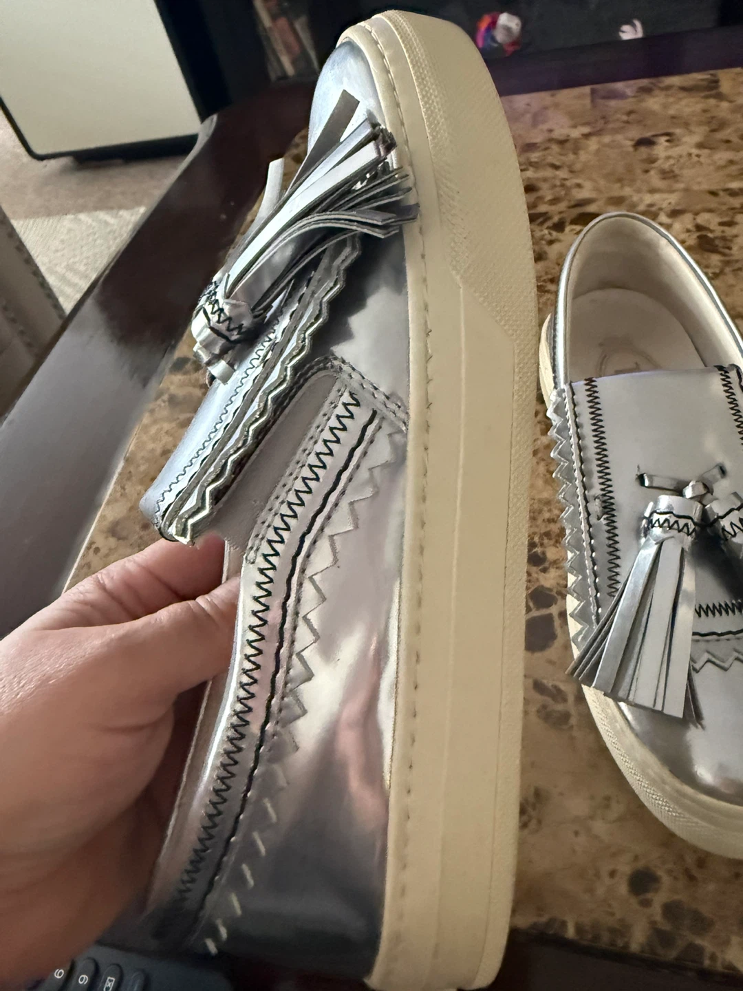 TOD'S Silver Leather sneakers kids size 34 - photo 5