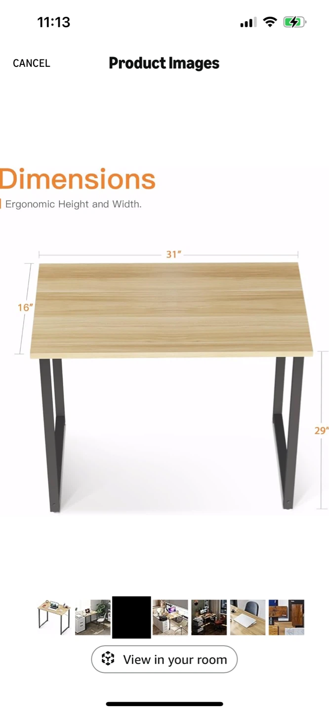 31" x 16" x 29" White Metal Frame Desk - photo 4