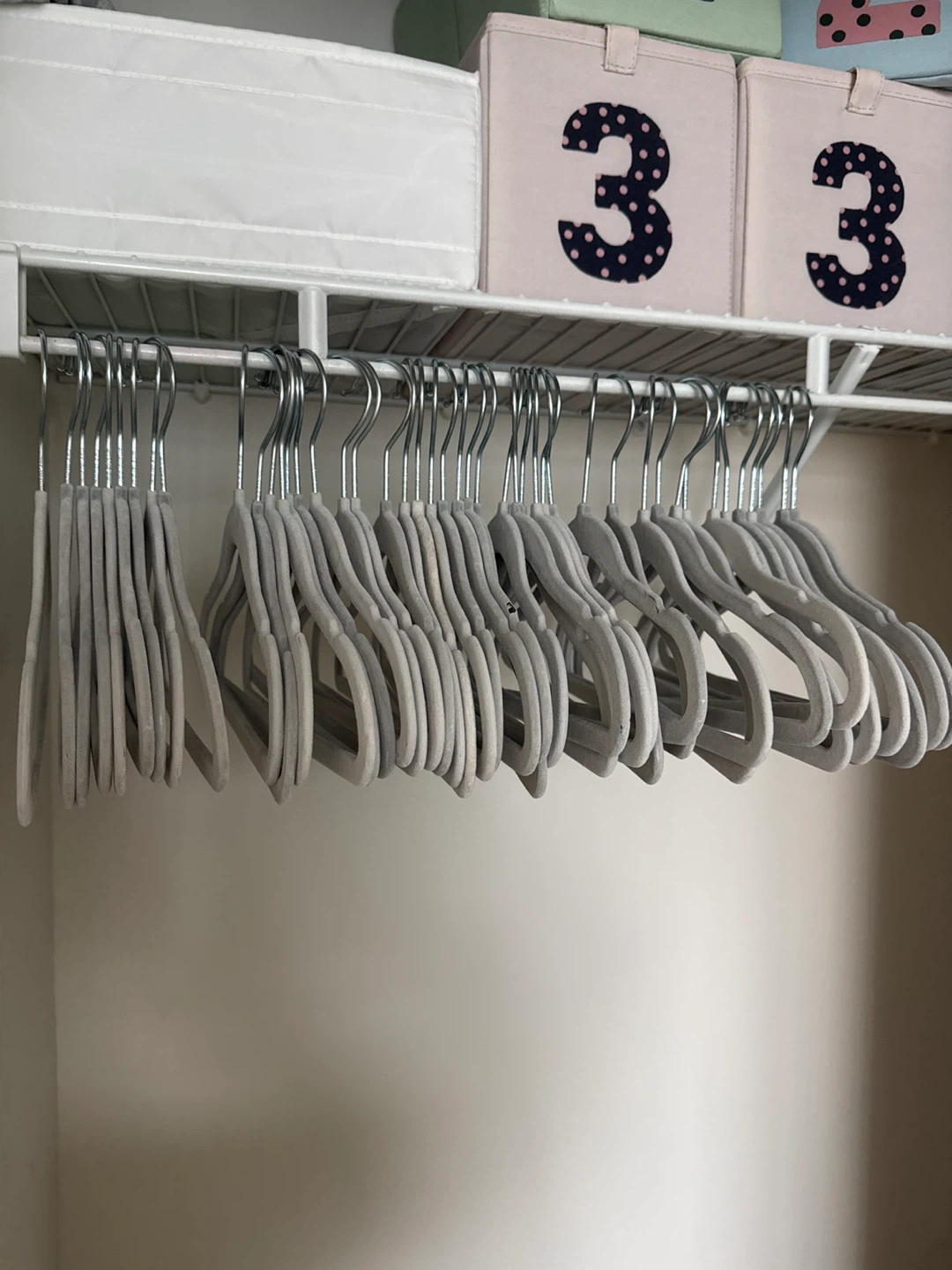 Kids Grey Velvet Hangers - Set of 45