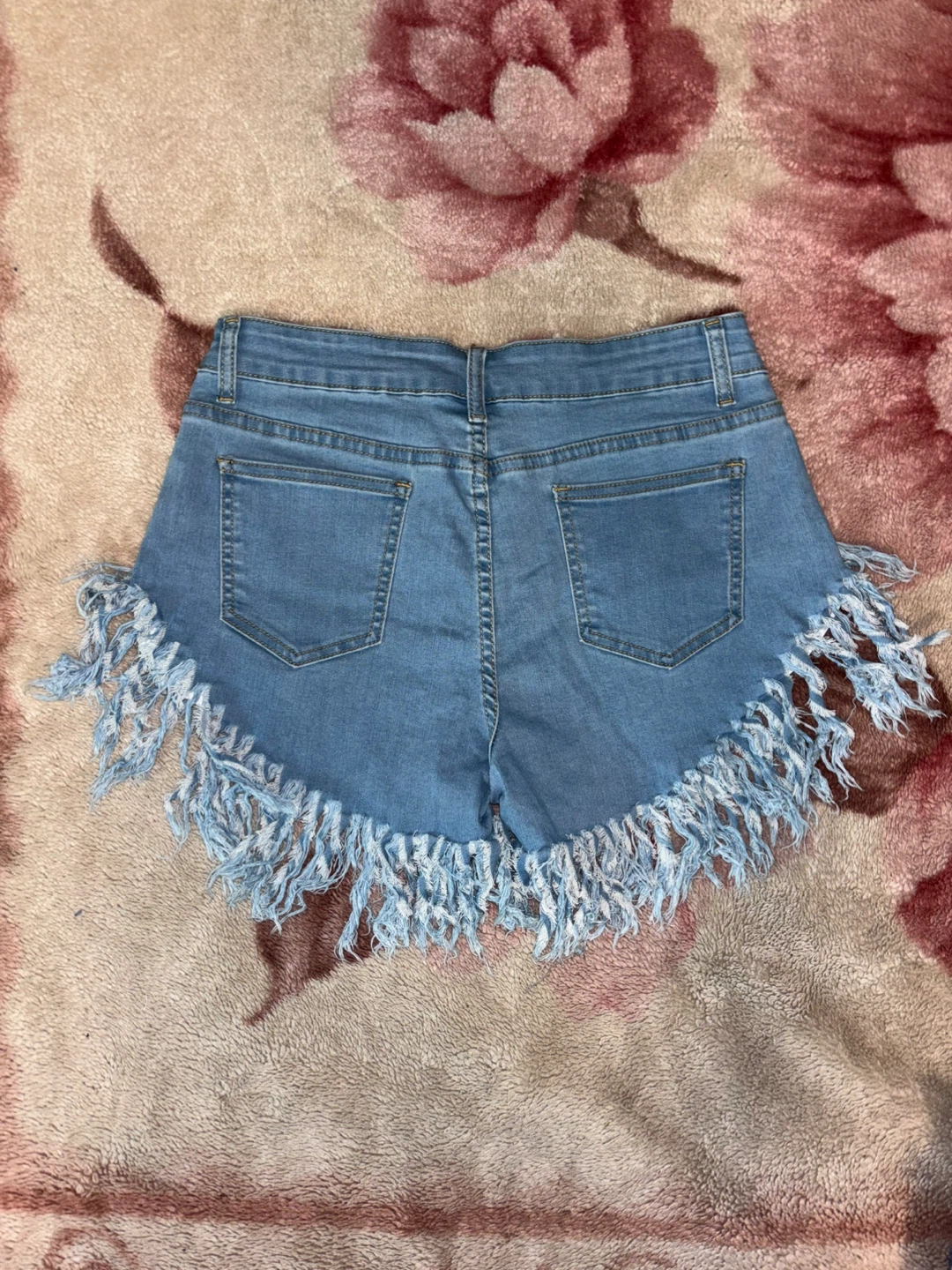 SHEIN Women's Denim Shorts Size L Fringe Hem - photo 2