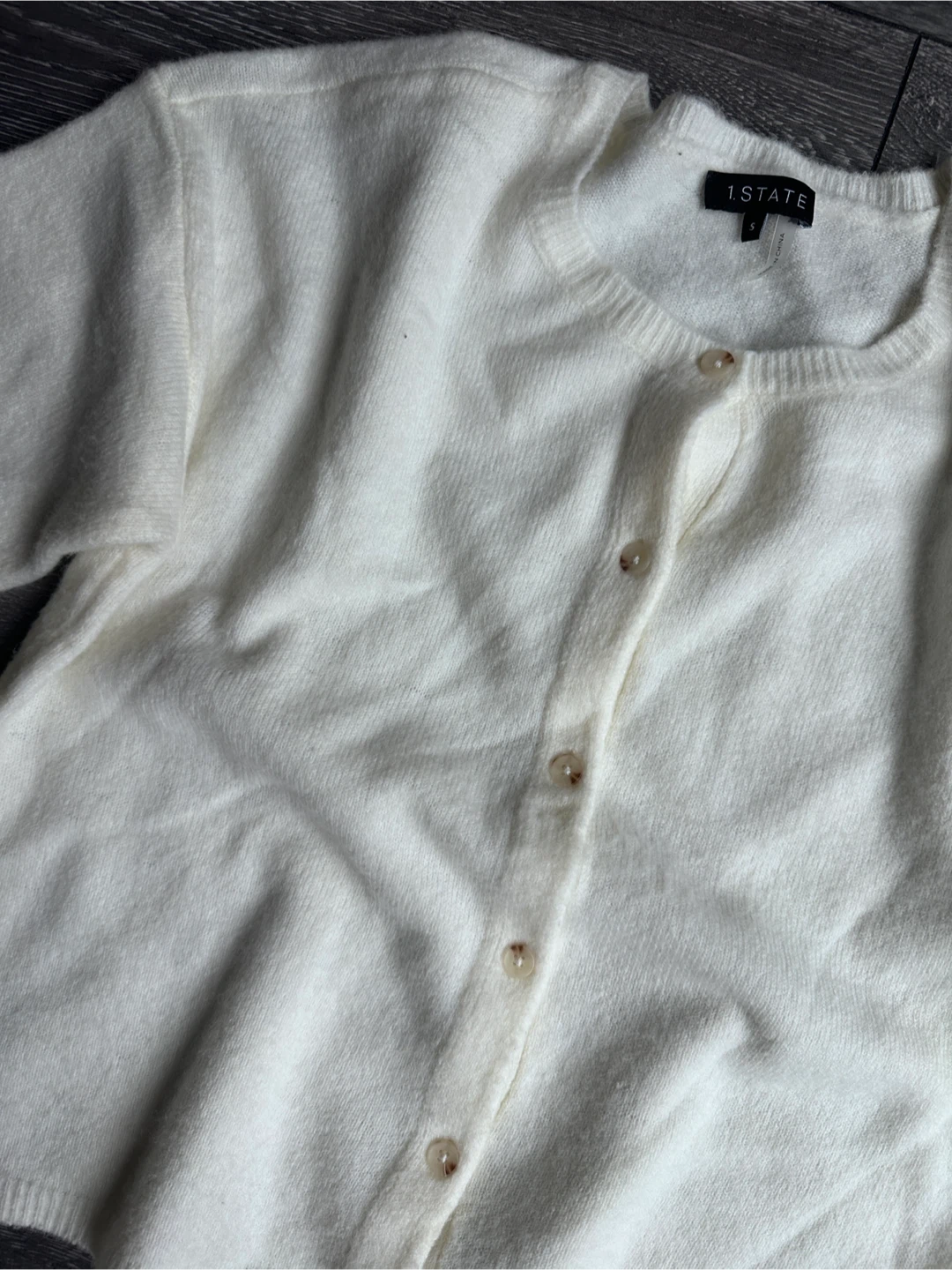 Cream Button-Up Cardigan - Size S - photo 4