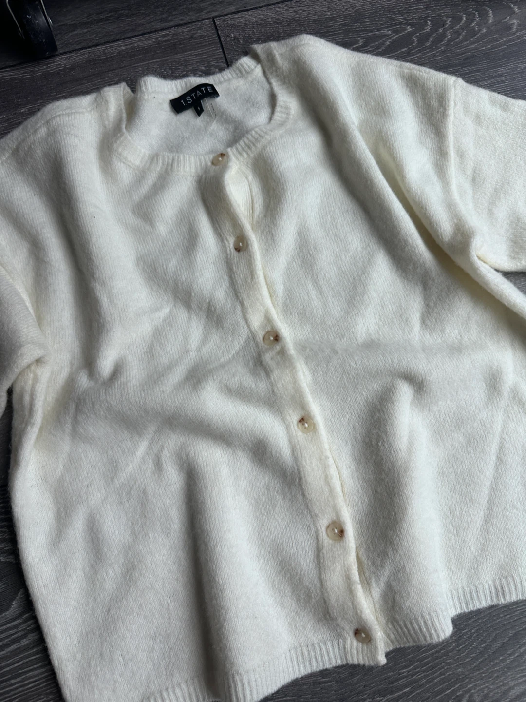 Cream Button-Up Cardigan - Size S - photo 2