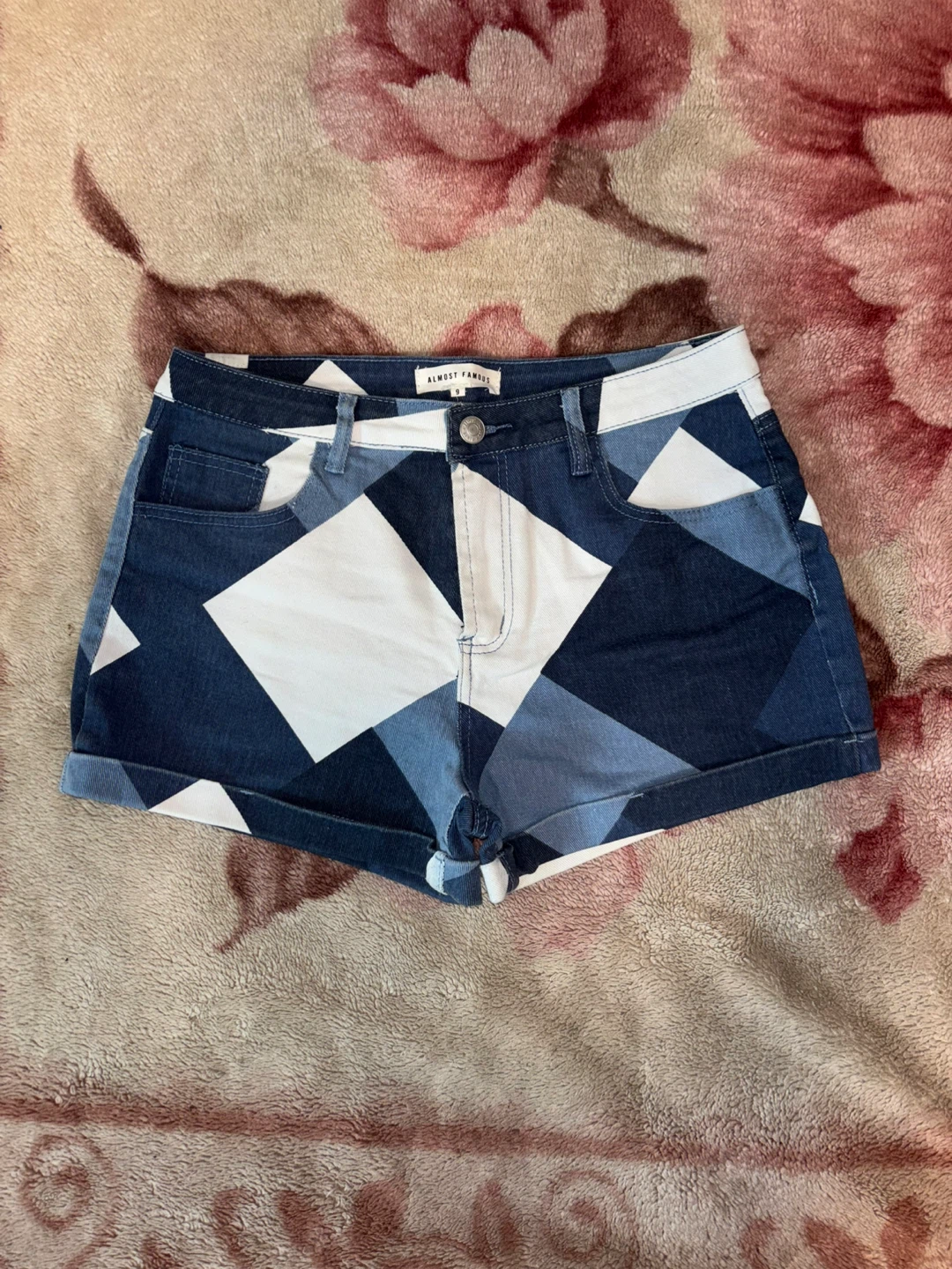Almost Famous Patchwork Denim Shorts Size 9