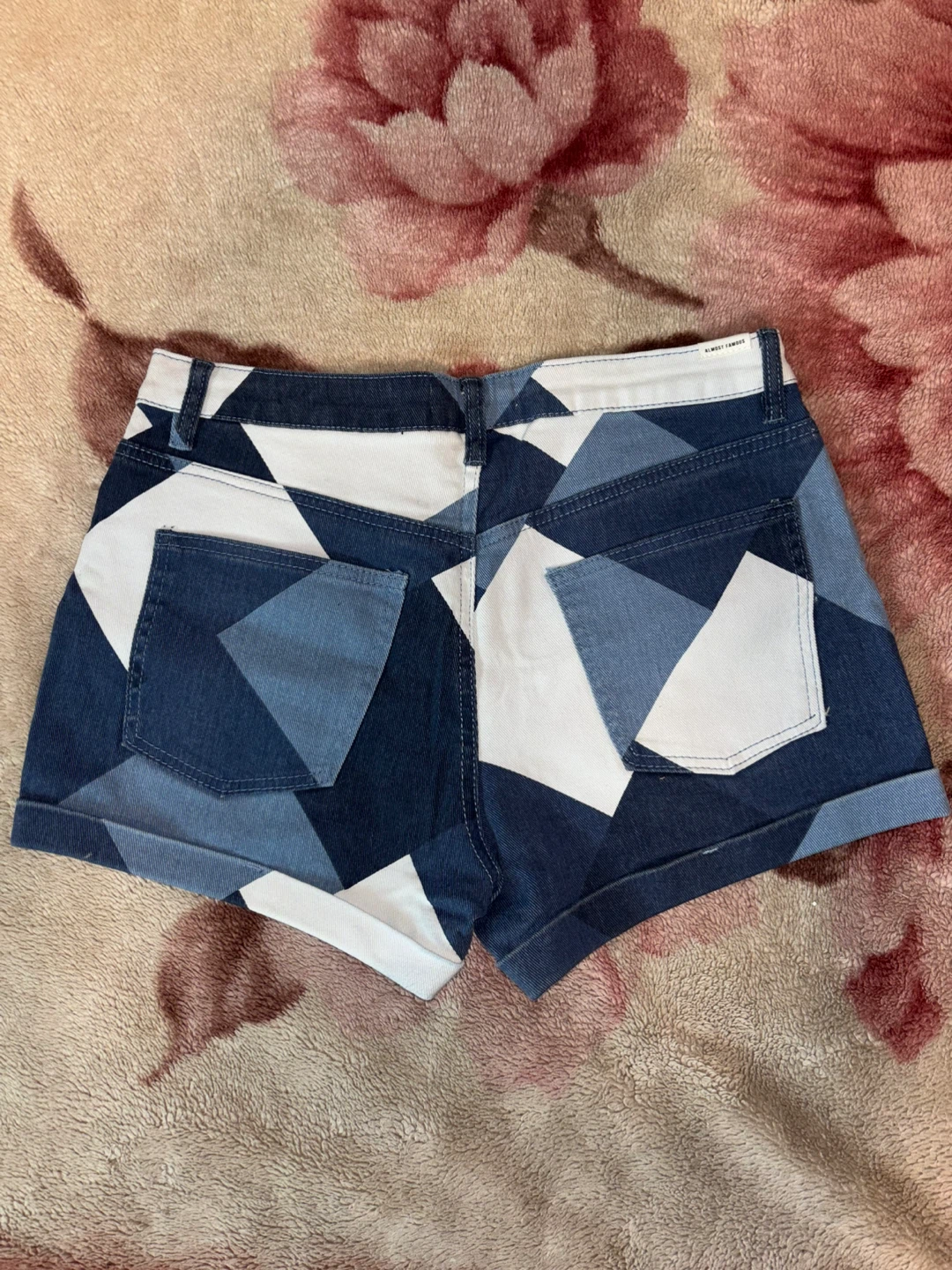 Almost Famous Patchwork Denim Shorts Size 9 - photo 2