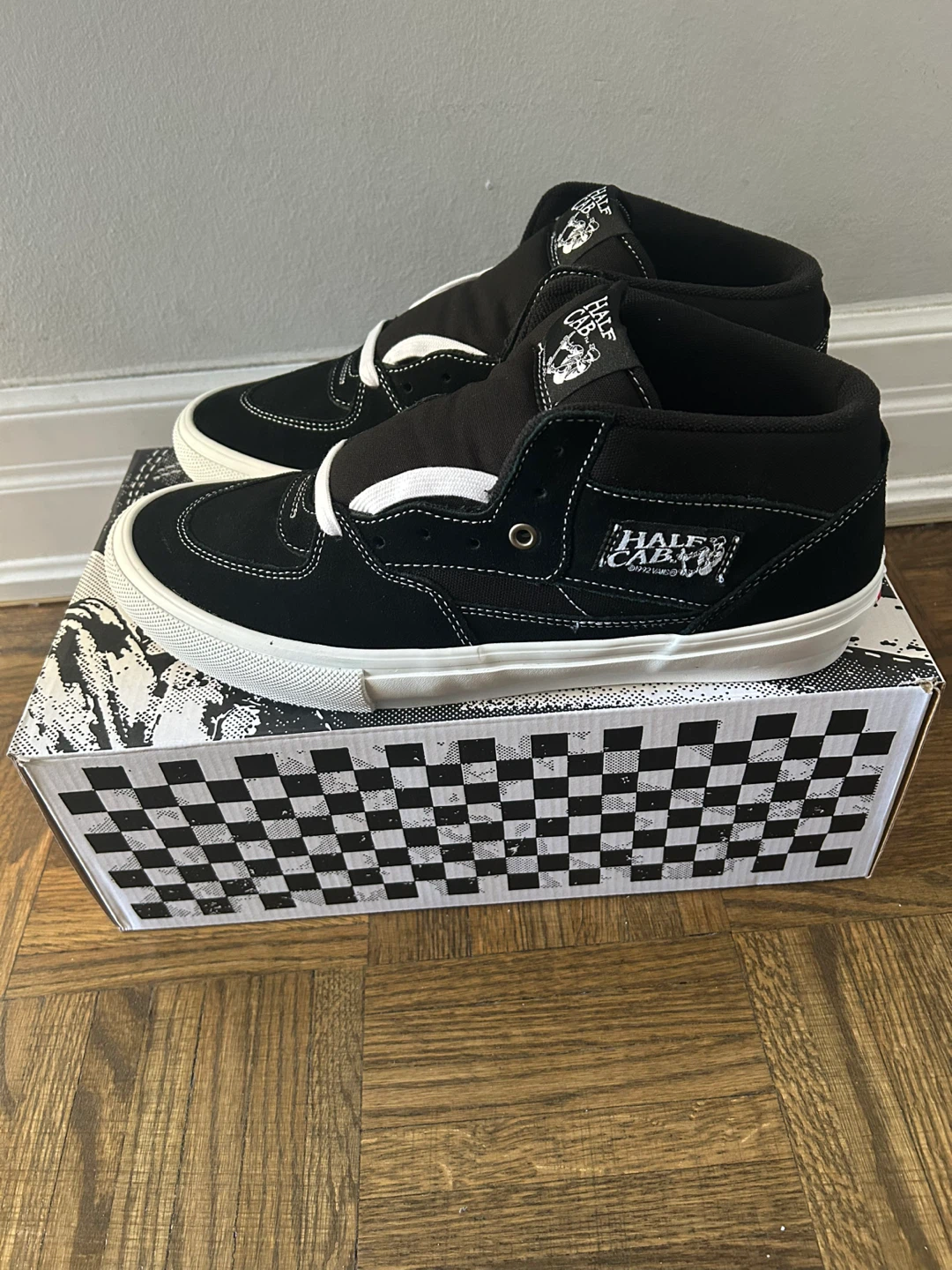 Vans Half Cab Skate Shoes - Black/White - photo 5