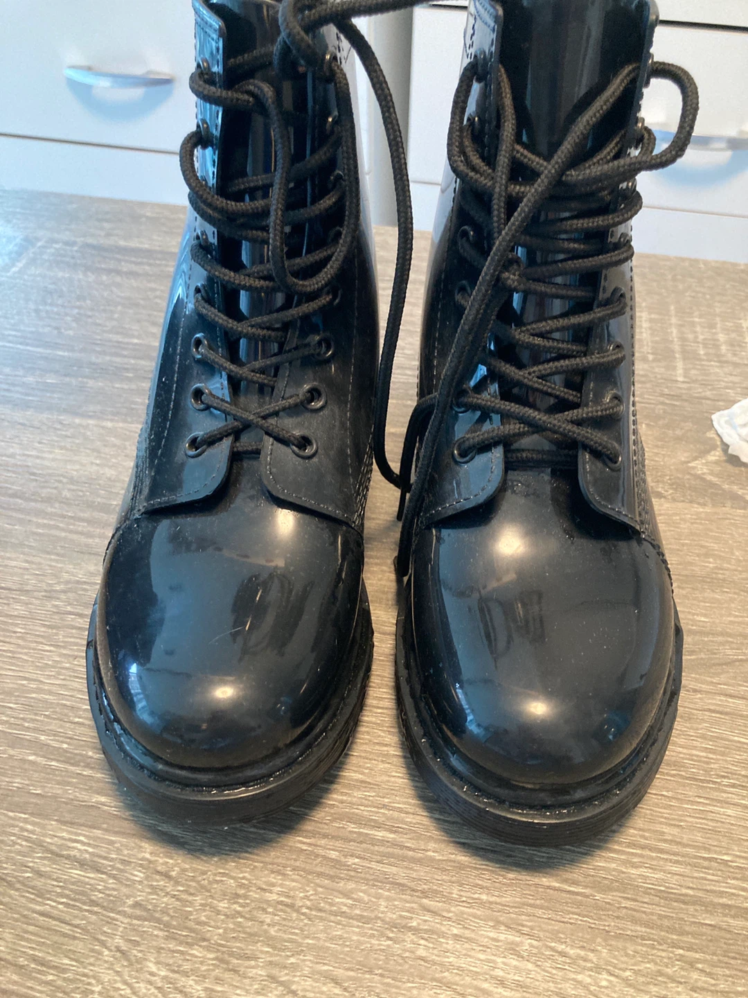 Black Patent Lace-Up Boots women’s - photo 4