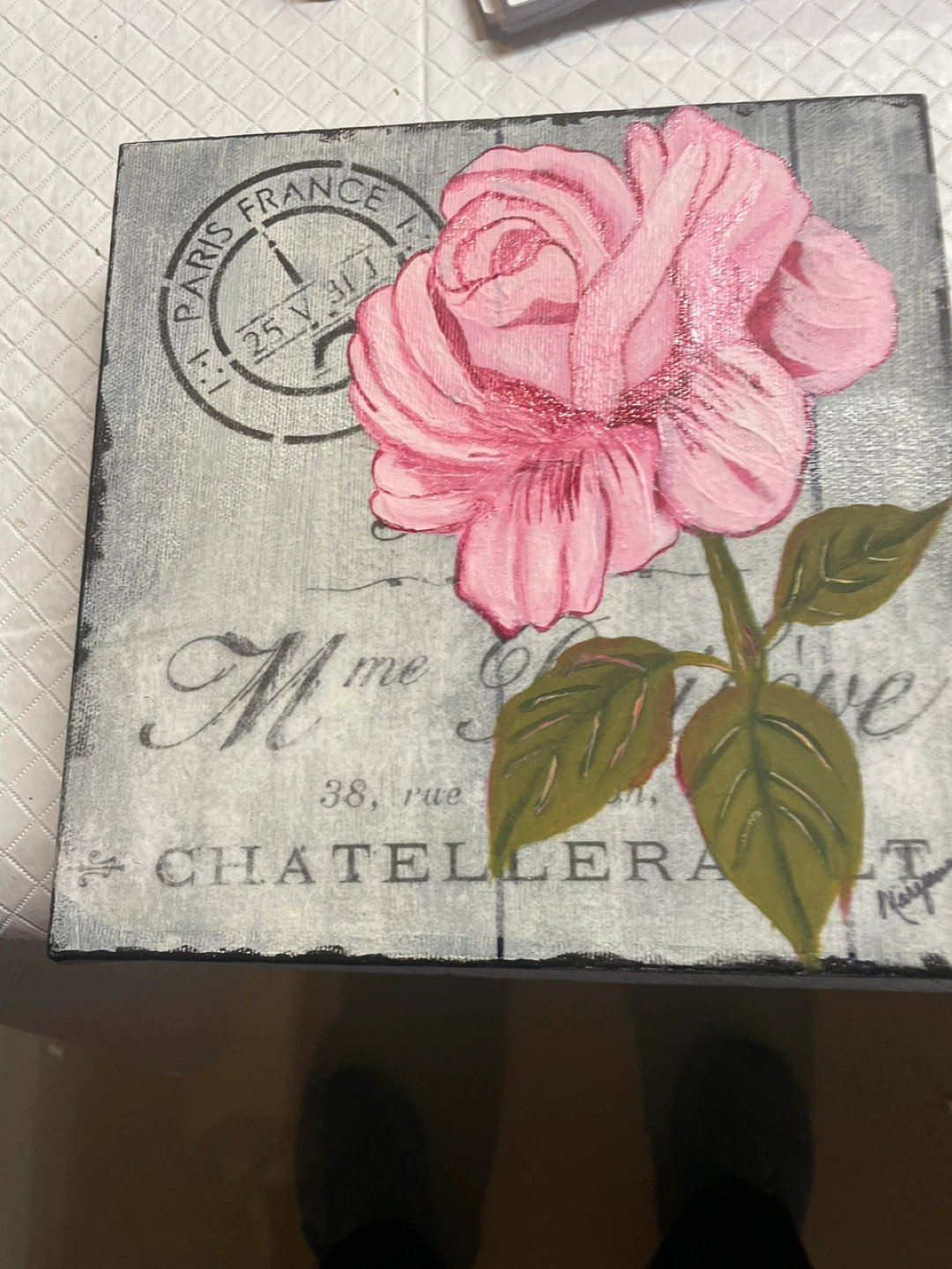 Pink Rose Paris France Canvas Art