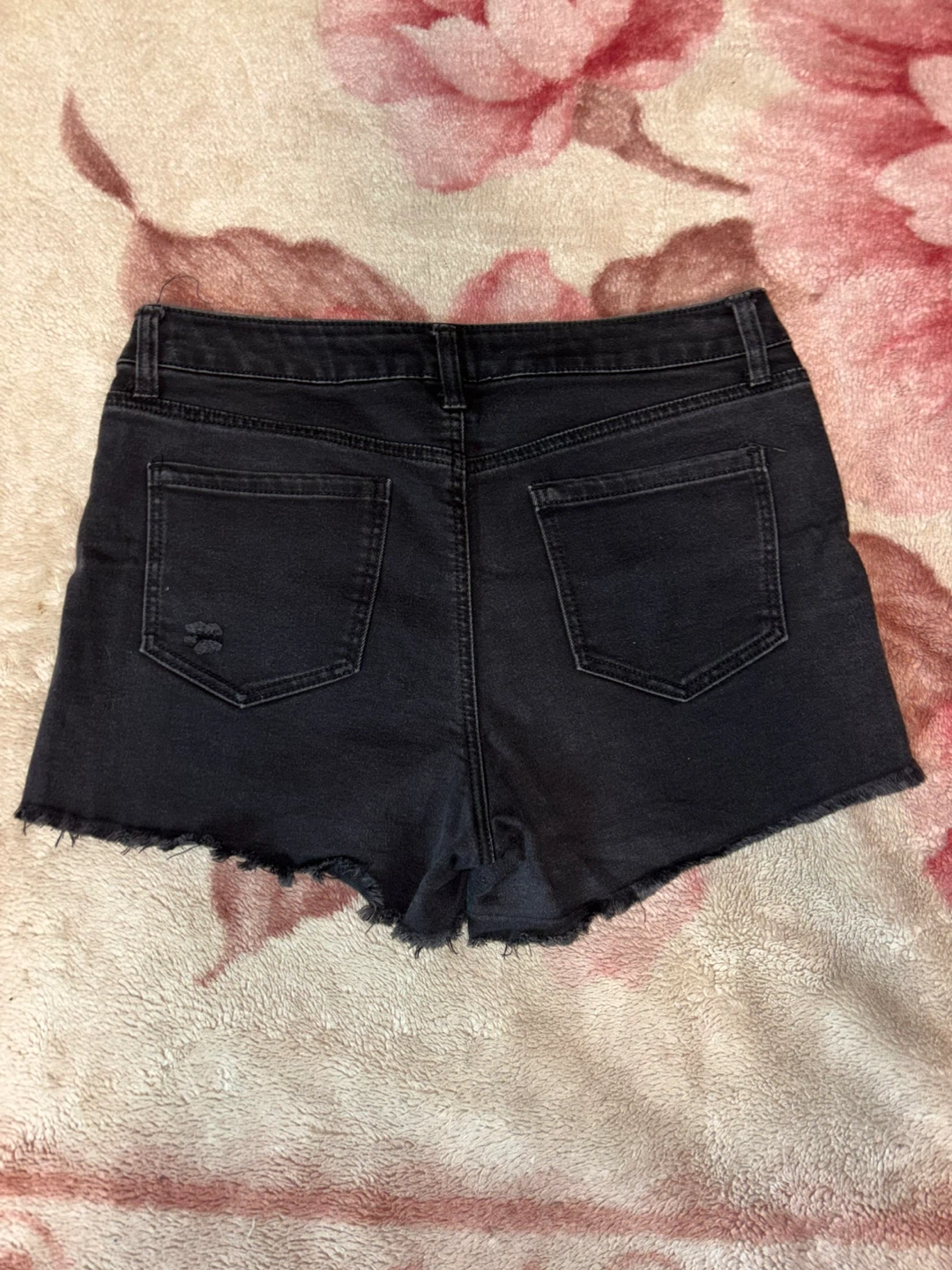 Wax Jean Black Distressed Denim Shorts - photo 2