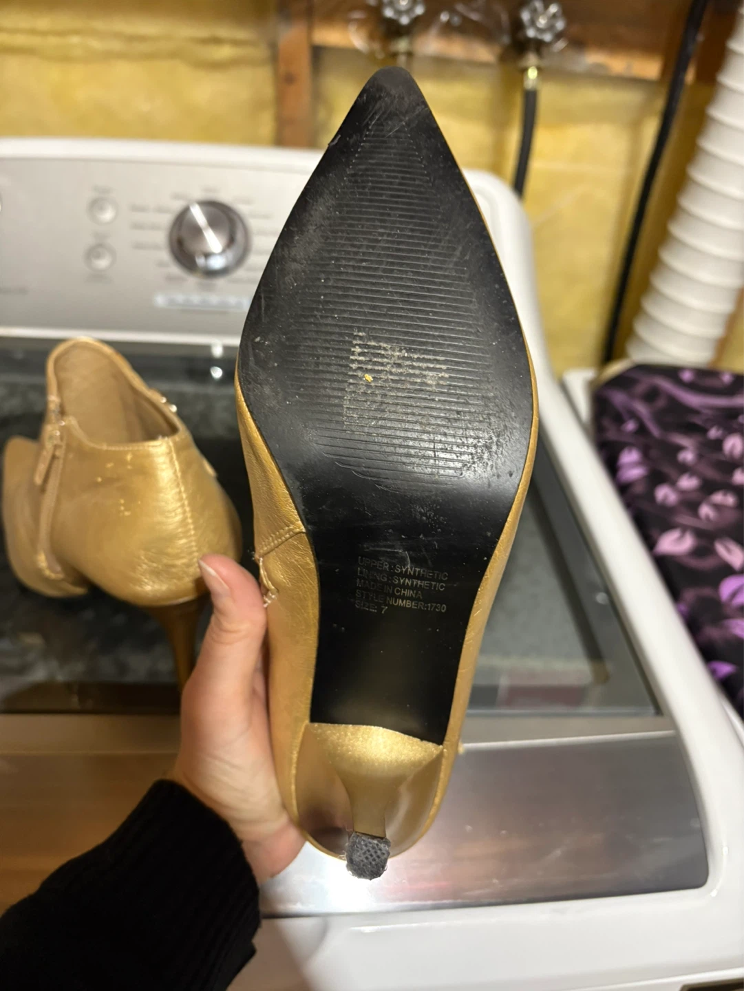 Women’s  Gold Ankle Boots Size 7 $5 firm - photo 3