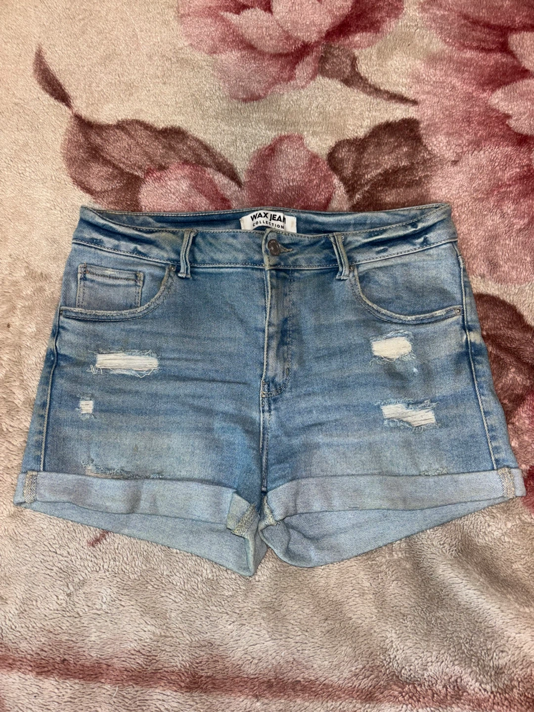 Wax Jean Collection Distressed Denim Shorts Size L