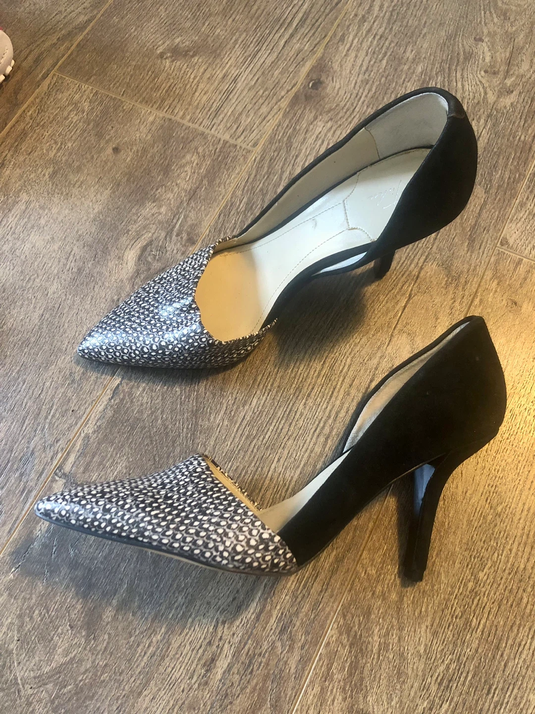 Black and white heel