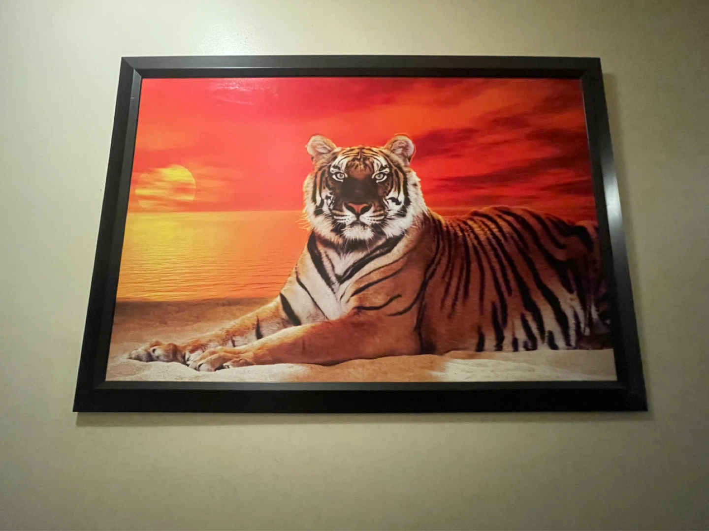 Framed Tiger Sunset Wall Art