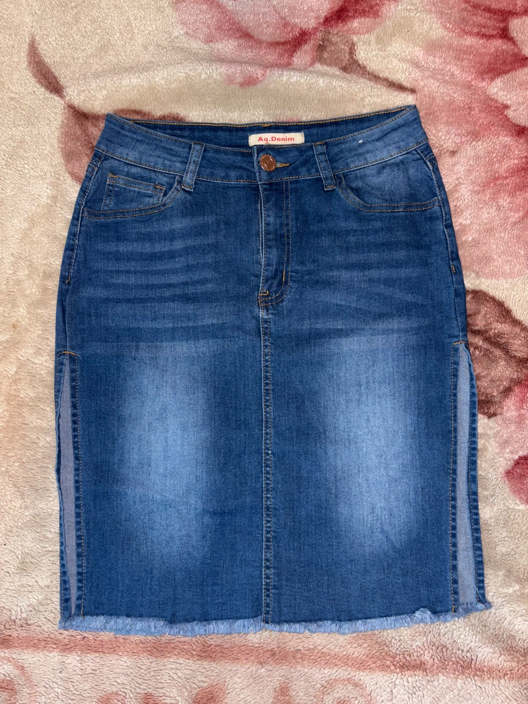 Aq. Denim Women's Blue Denim Pencil Skirt Size L