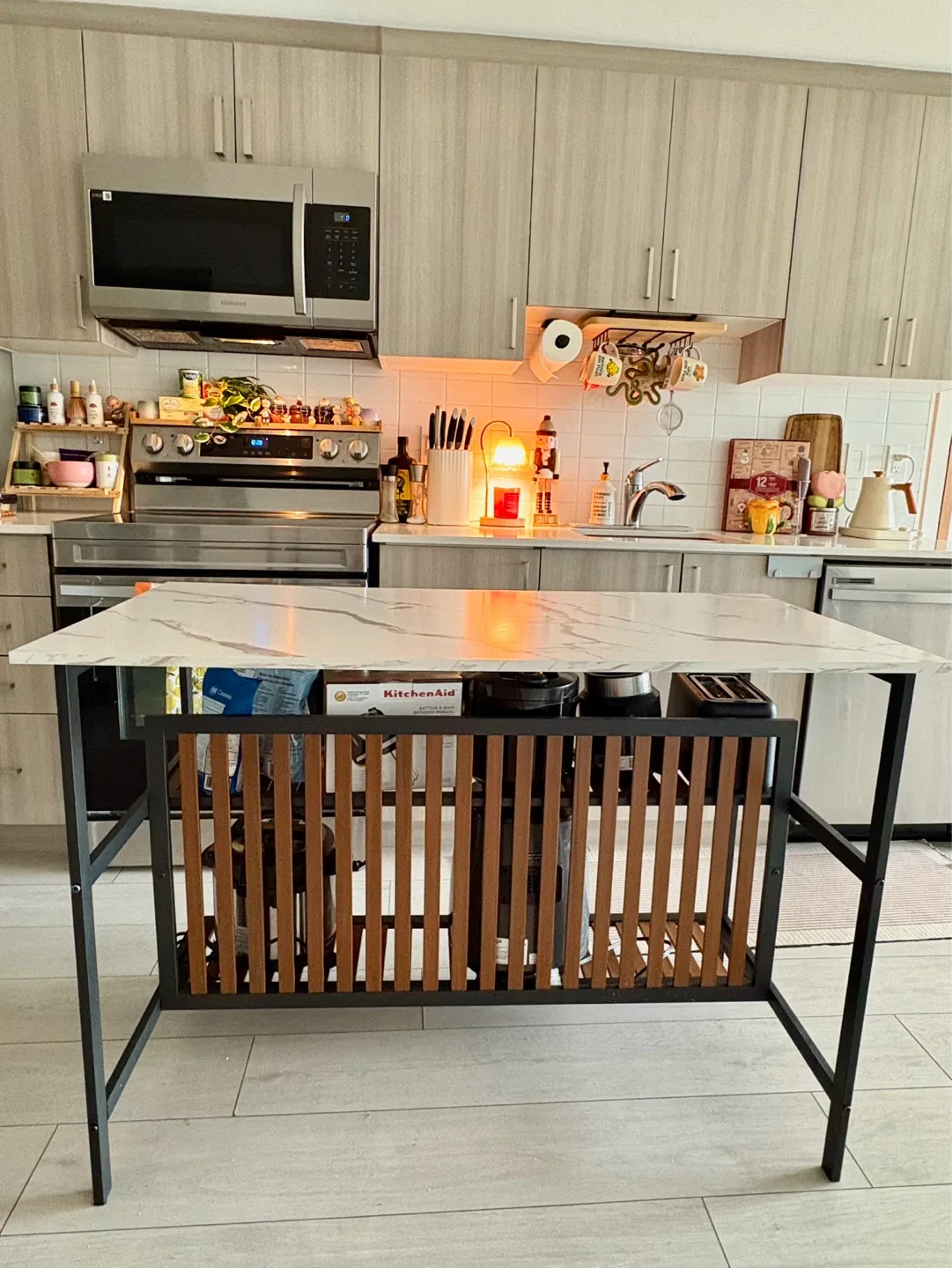 Kitchen Island with Bar Stools