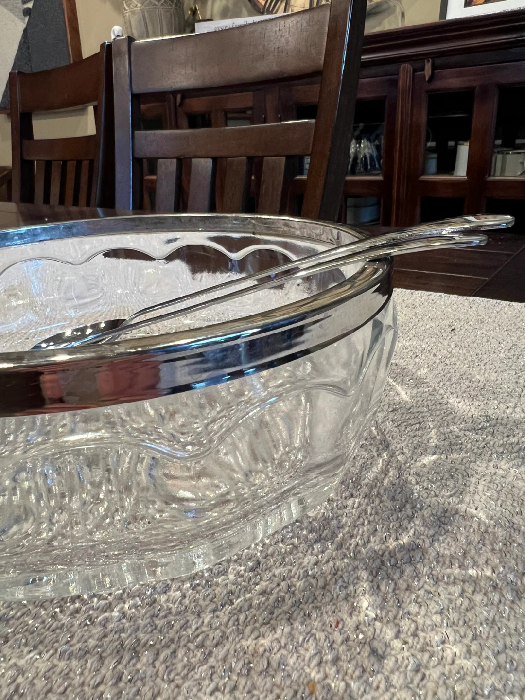 Vintage Pressed Glass Serving Bowl - photo 2