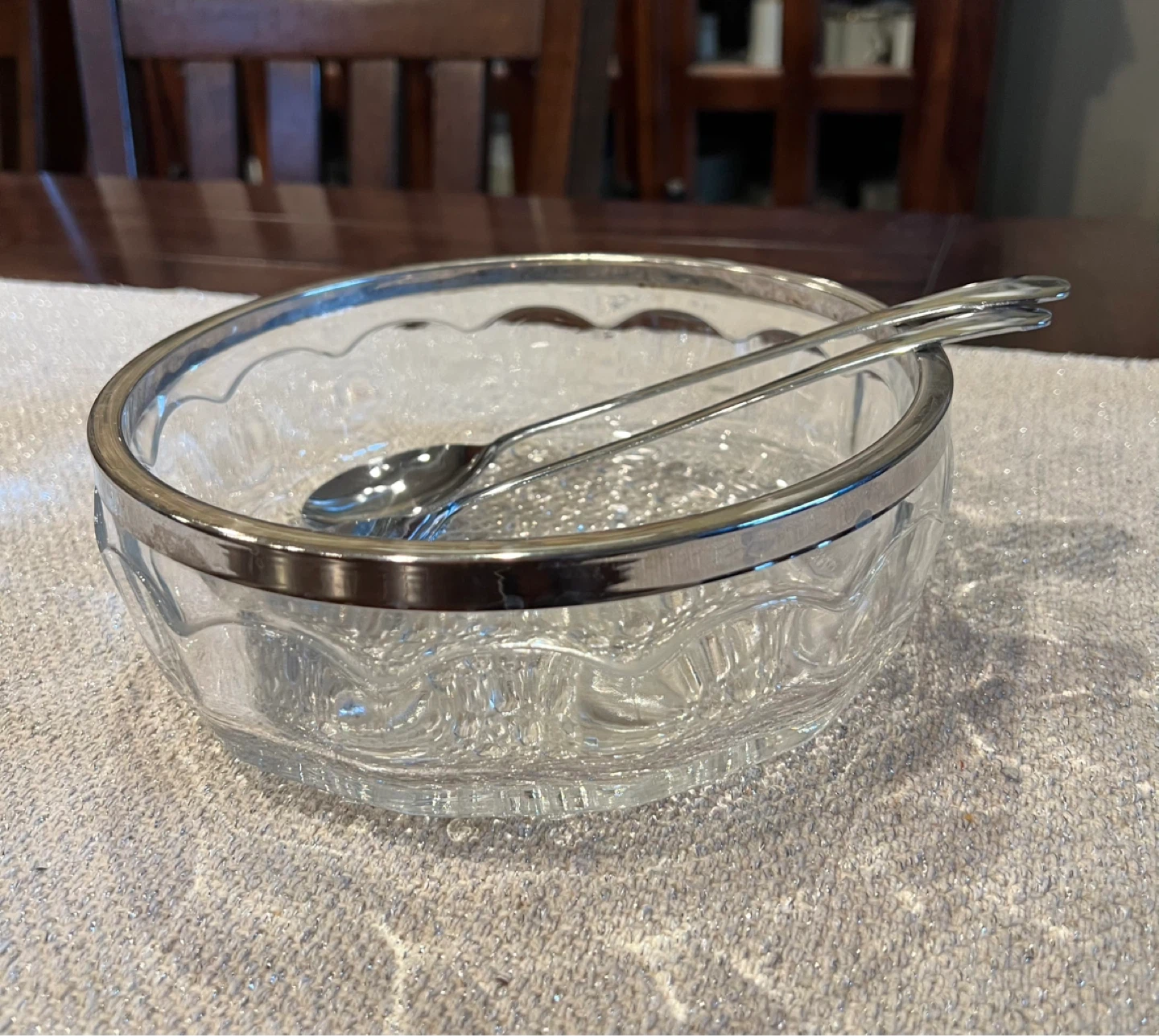 Vintage Pressed Glass Serving Bowl
