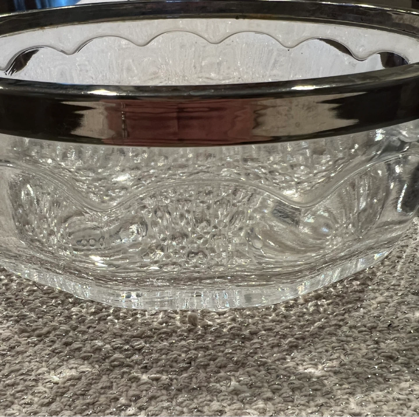 Vintage Pressed Glass Serving Bowl - photo 3