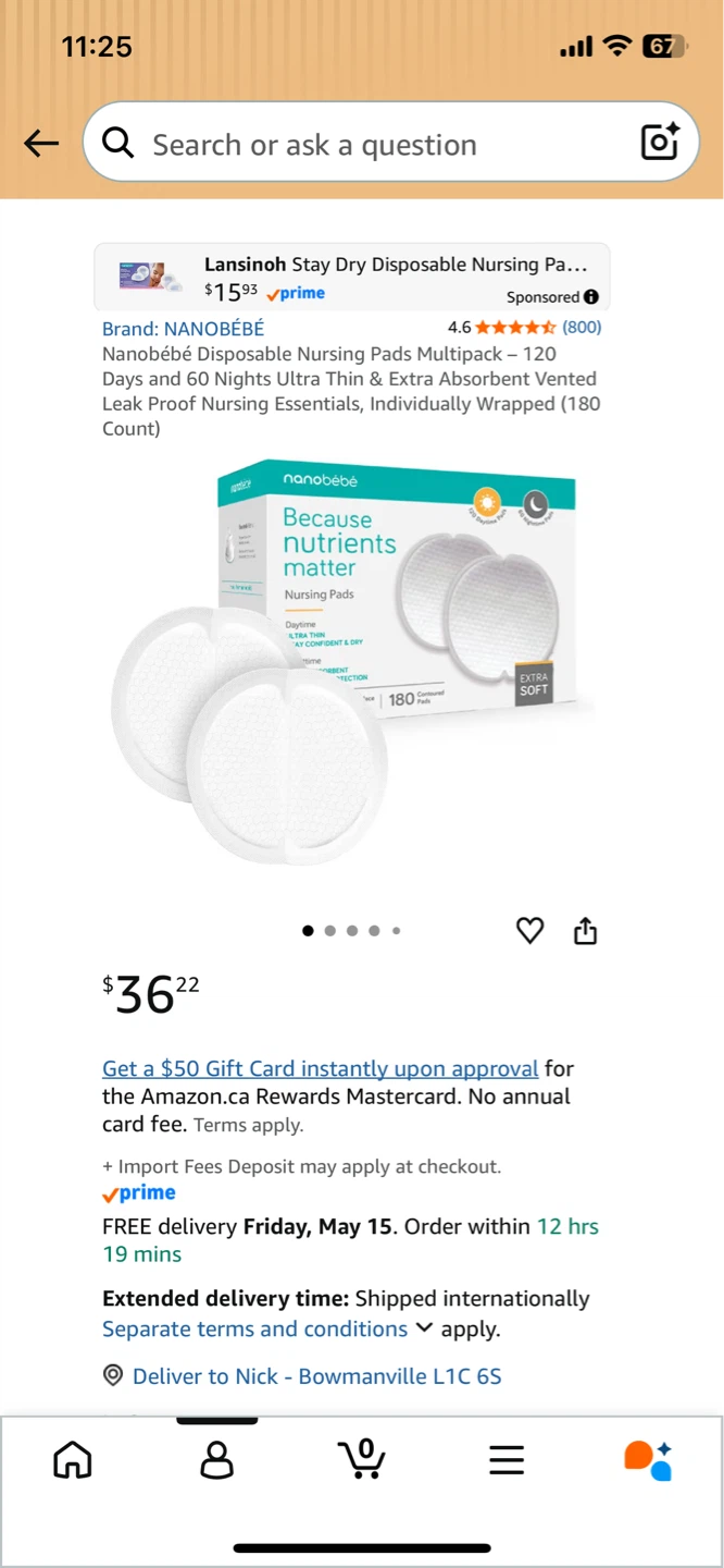 NEW! Nanobébé Nursing Pads - 180 Count