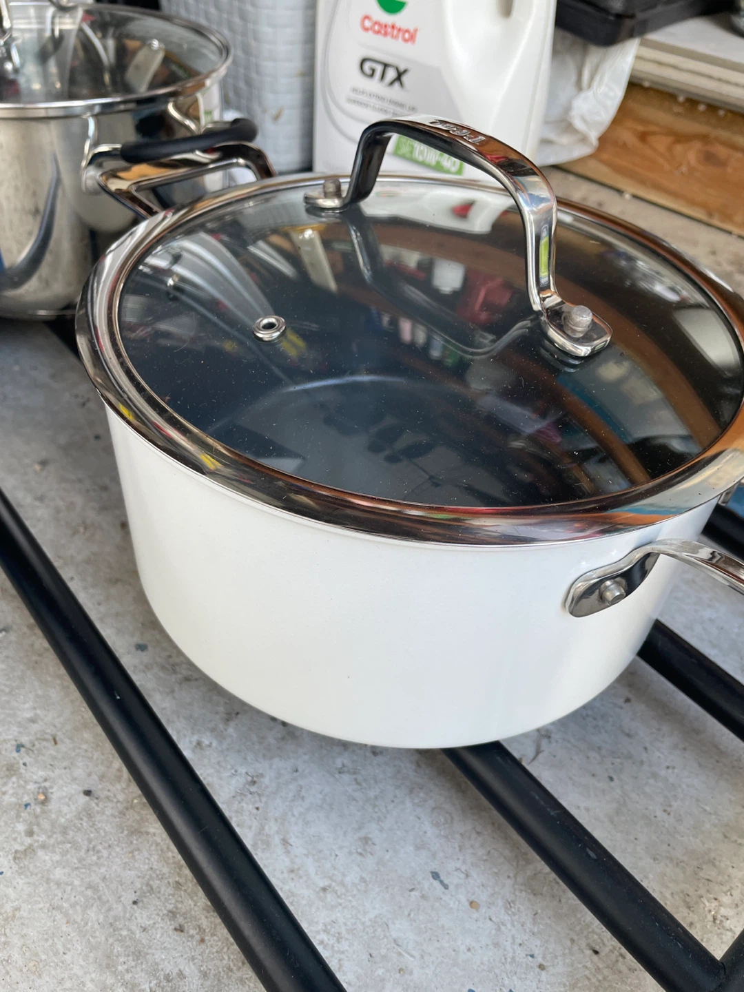 Set of 2 Stainless Steel Pots with Glass Lids - photo 2