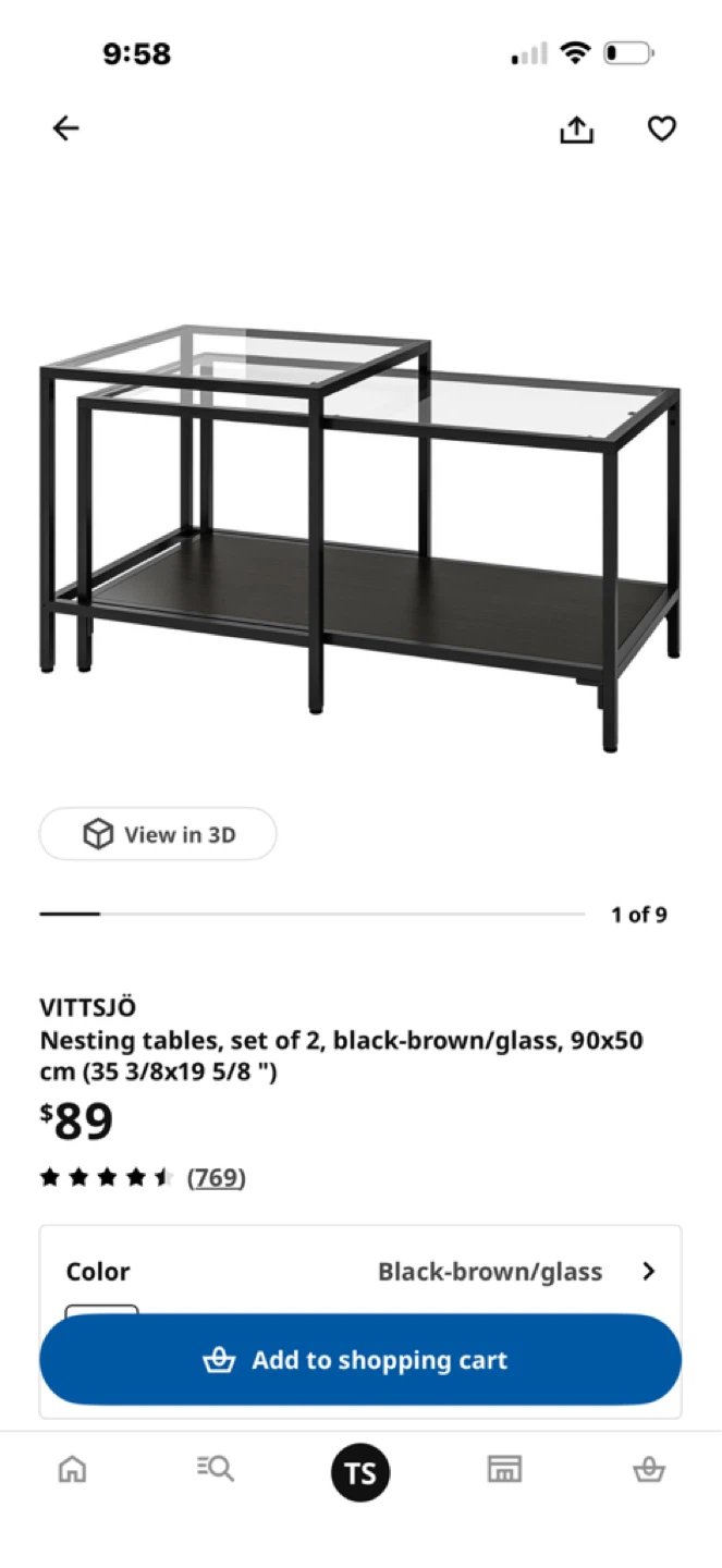 IKEA VITTSJÖ Glass Tables & Laptop Stands Set – Black/Brown - photo 4