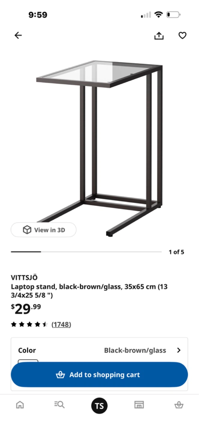 IKEA VITTSJÖ Glass Tables & Laptop Stands Set – Black/Brown - photo 3