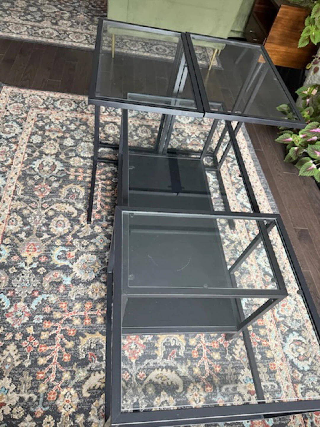 IKEA VITTSJÖ Glass Tables & Laptop Stands Set – Black/Brown