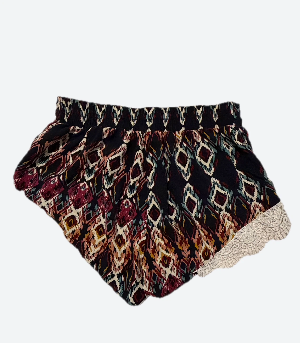 Patterned Shorts with Lace Trim - photo 2