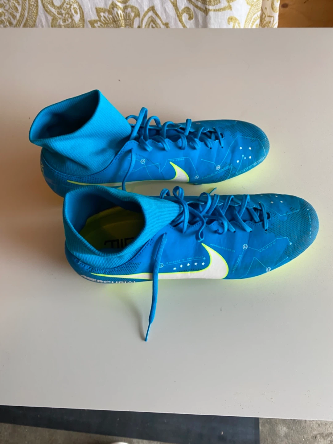 Nike Mercurial Soccer Cleats Blue/Yellow