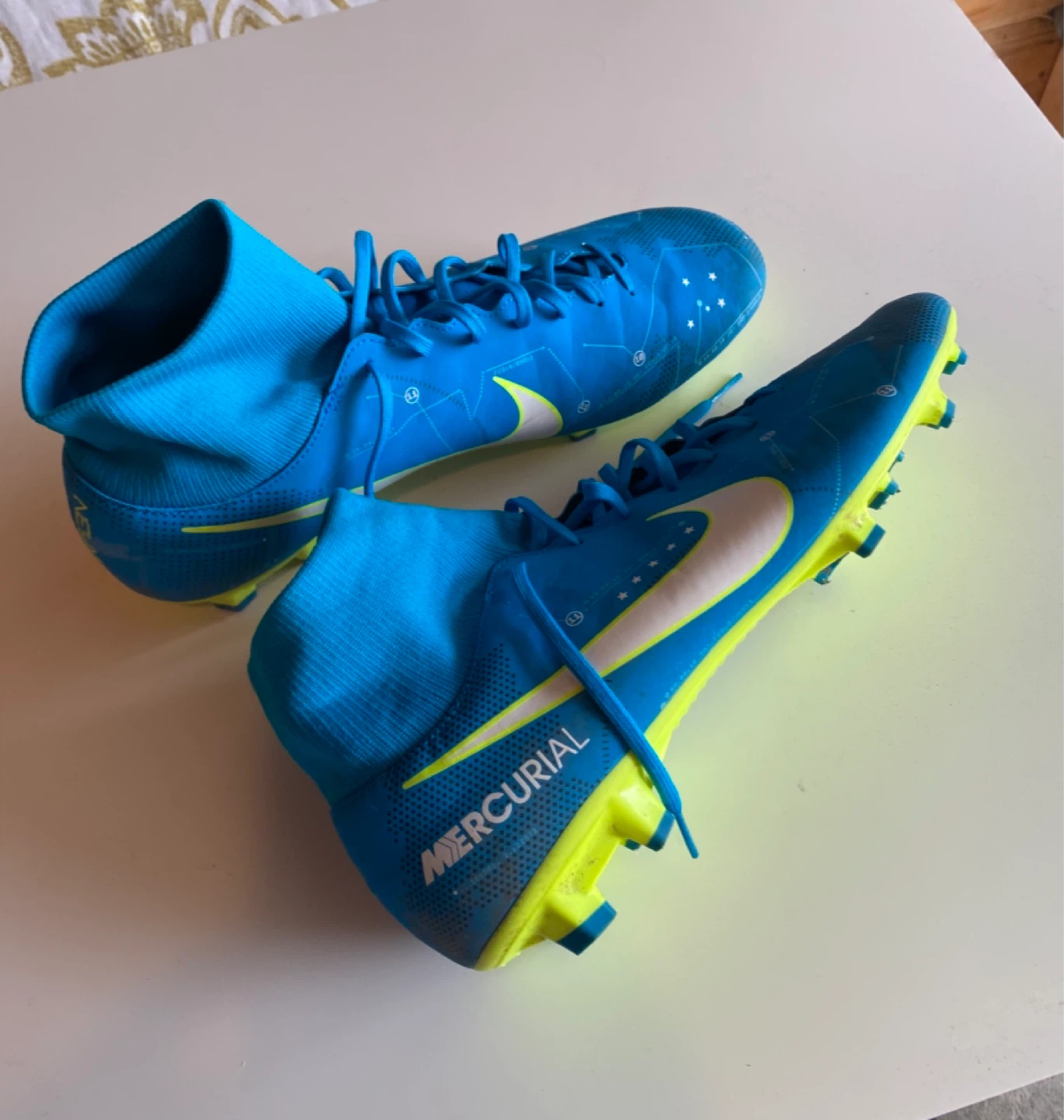 Nike Mercurial Soccer Cleats Blue/Yellow - photo 2