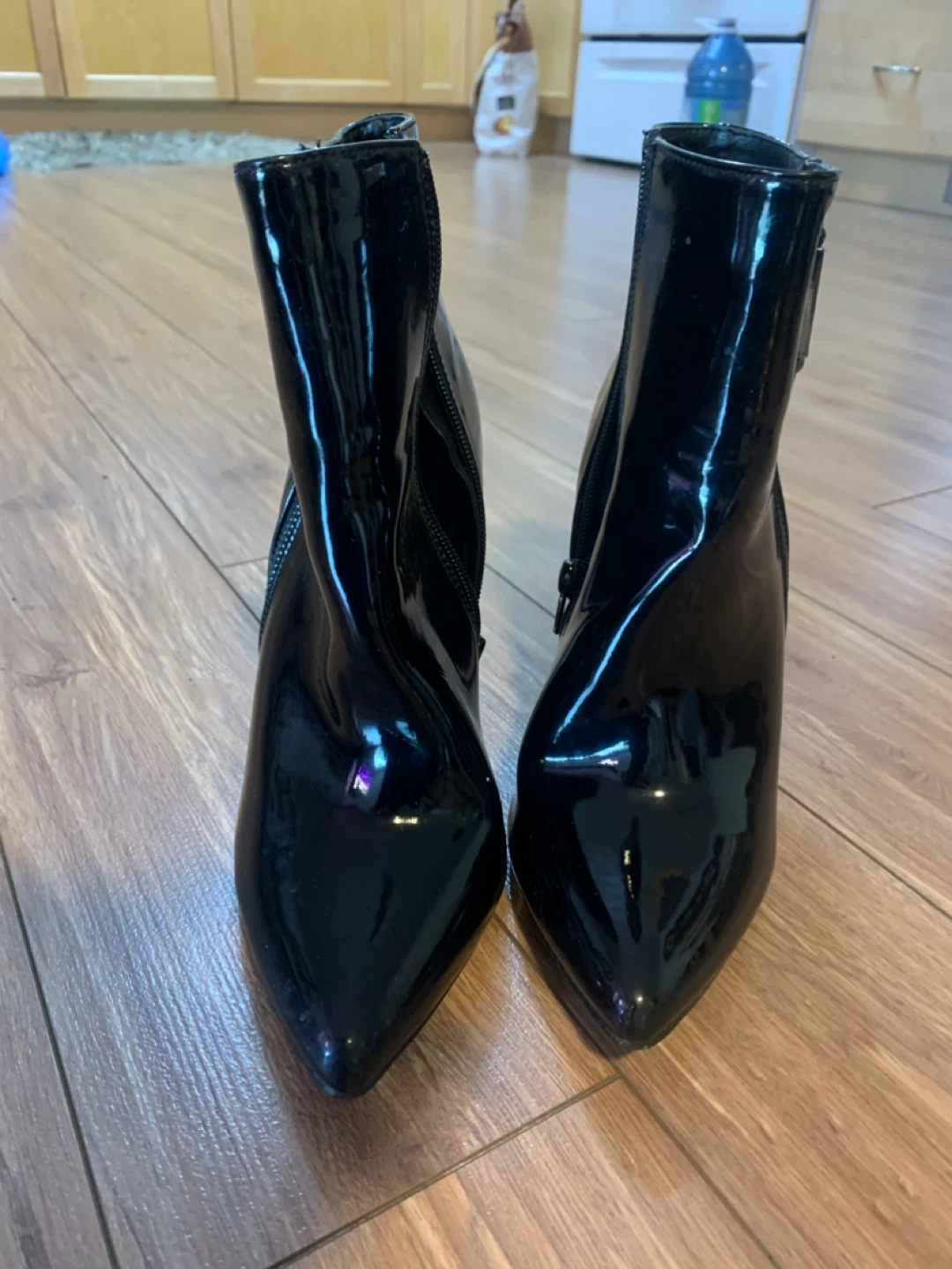 Black Patent Stiletto Ankle Boots - photo 2
