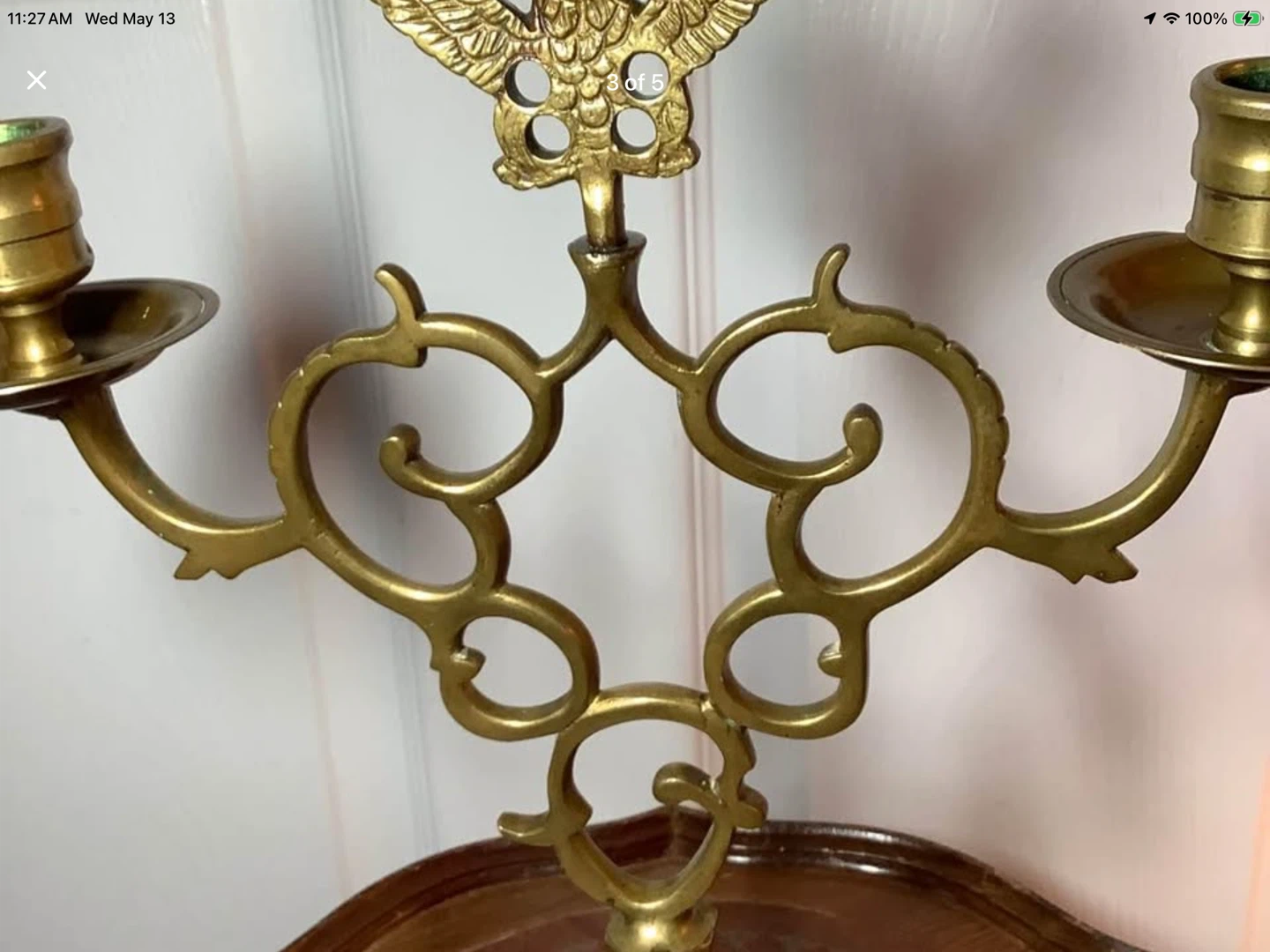 Classic Art Deco Style Brass Double Hd Candle Holder 🐞 - photo 3