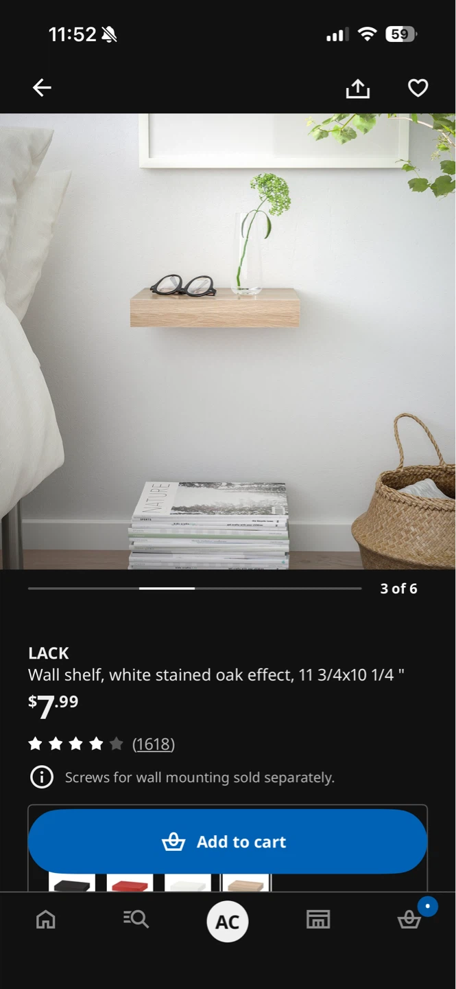 4 IKEA LACK Wall Shelf - Oak Effect, 11 3/4"x10 1/4" - photo 2