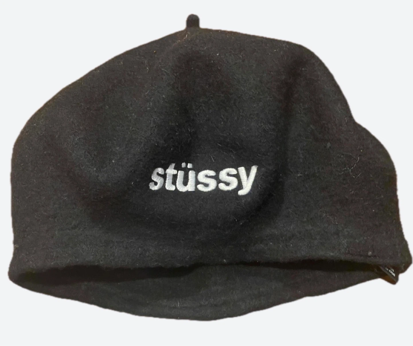 STUSSY Wool Black Beret Hat Winter o/s