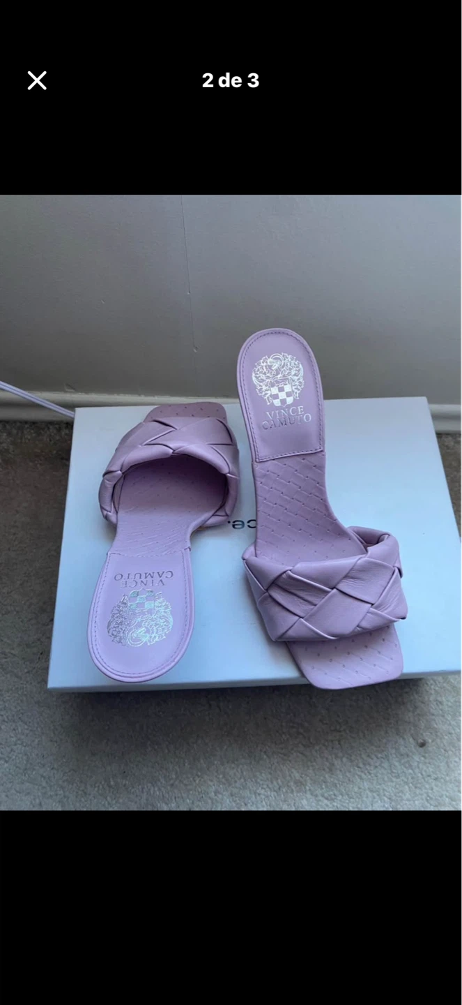 Vince Camuto Lavender Woven Heeled Mules