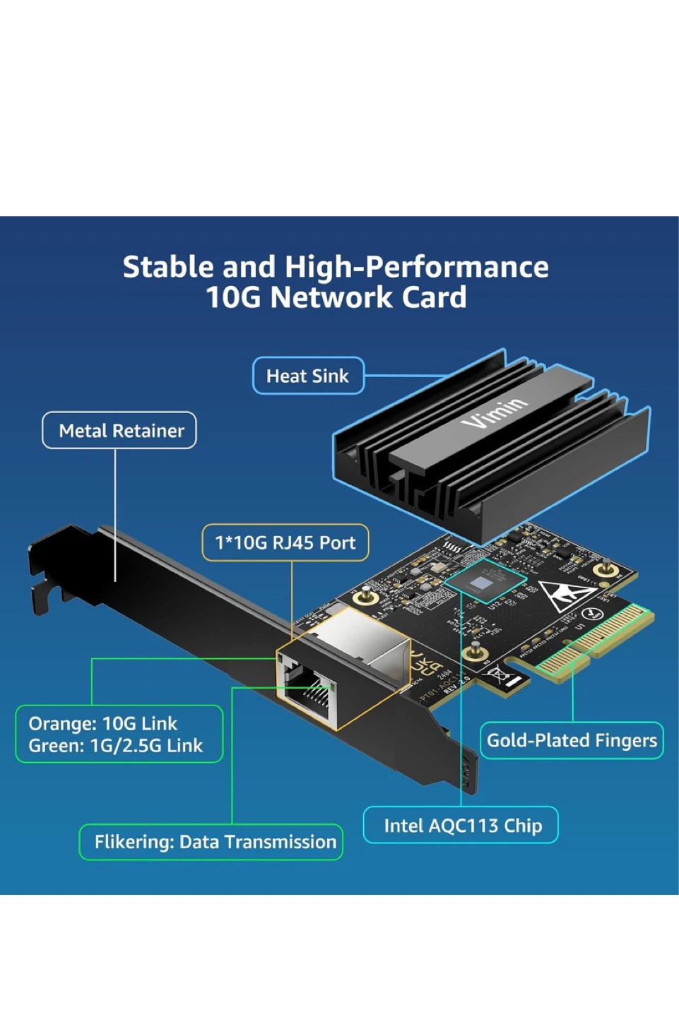 Vimin AQC113 10Gbps Ethernet Network Card