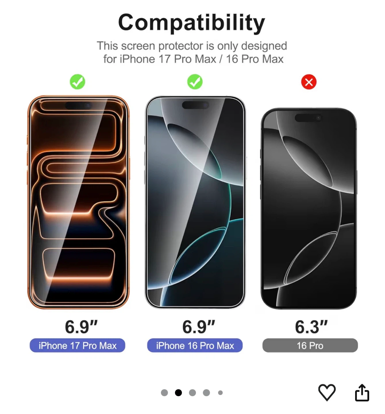 Newc Tempered Glass Screen Protectors .6.9 inch - photo 3