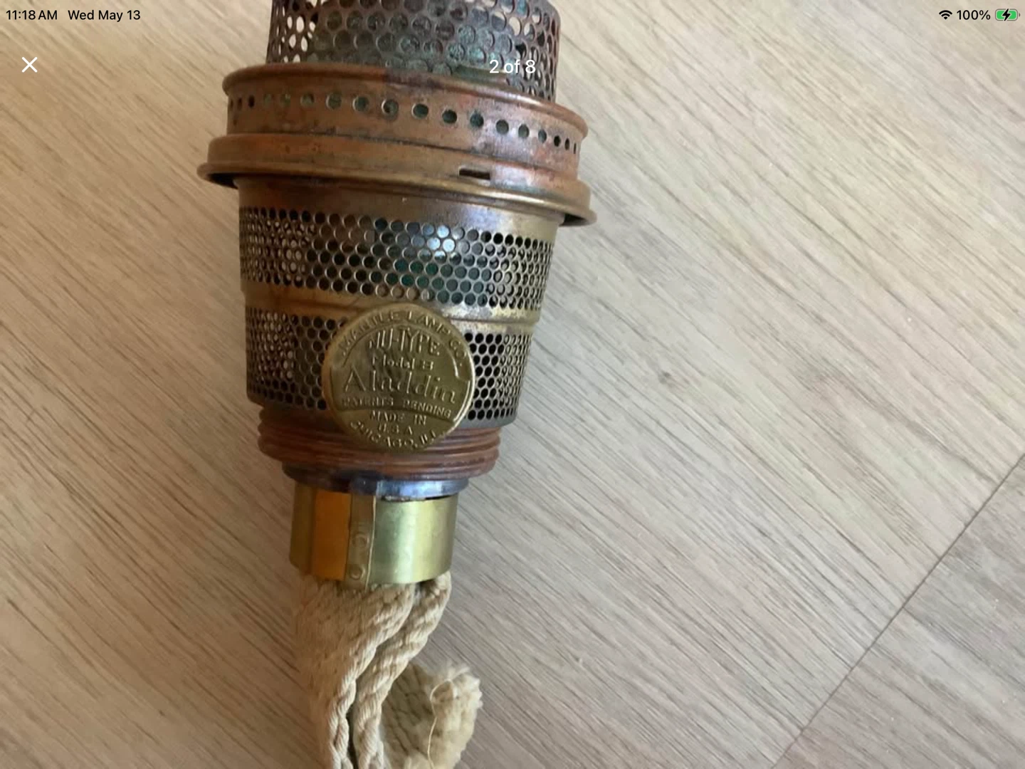 #2 Vtg Aladdin Mantle Lamp Brass Model B Burner 🐞 - photo 2