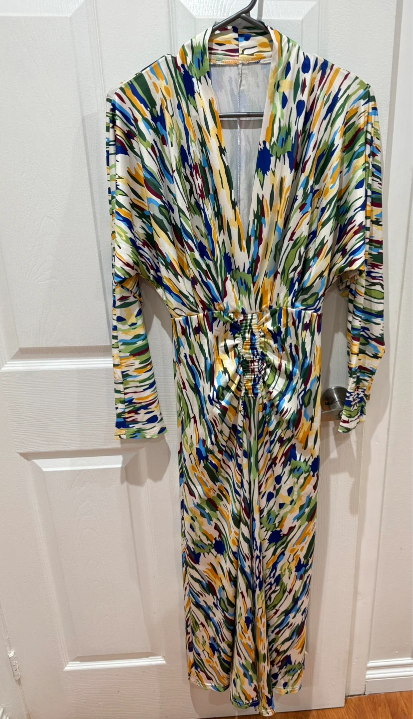 Women's Maxi Dress, Multicoloured Abstract - photo 2