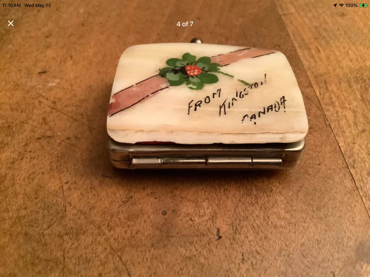 Early 1900’s Hd Ptd Mother of Pearl Coin Purse 🐞 - photo 4