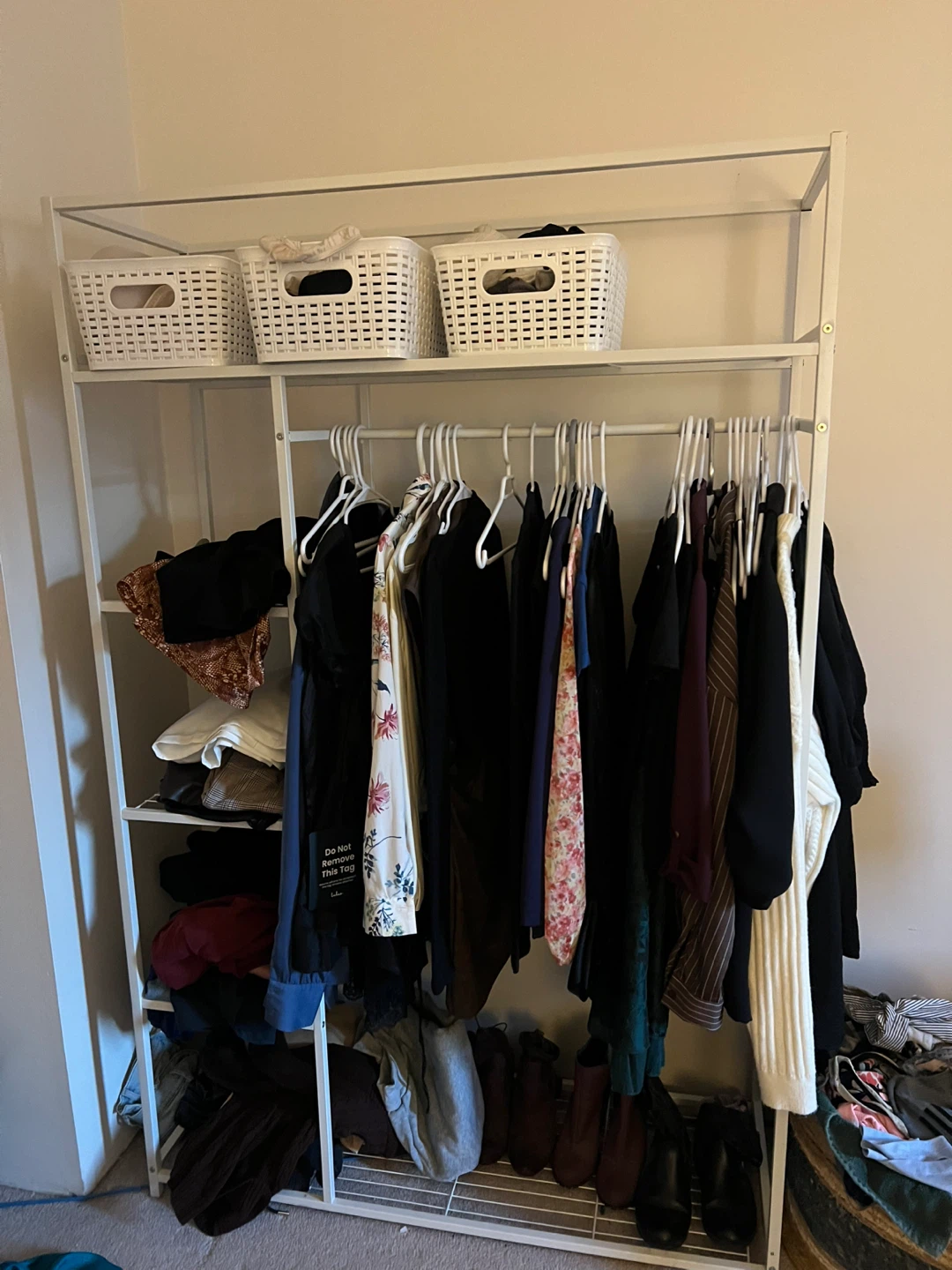 White Metal Clothing Rack