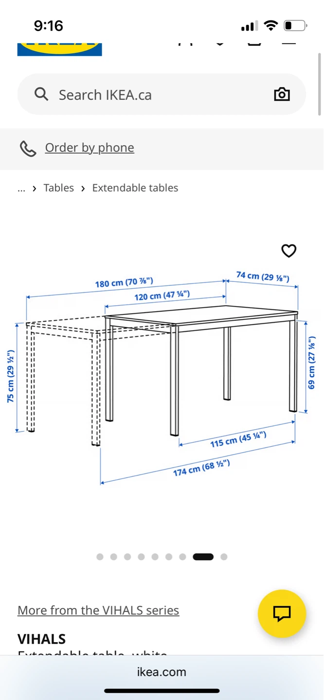 IKEA VIHALS Extendable Table White - photo 2