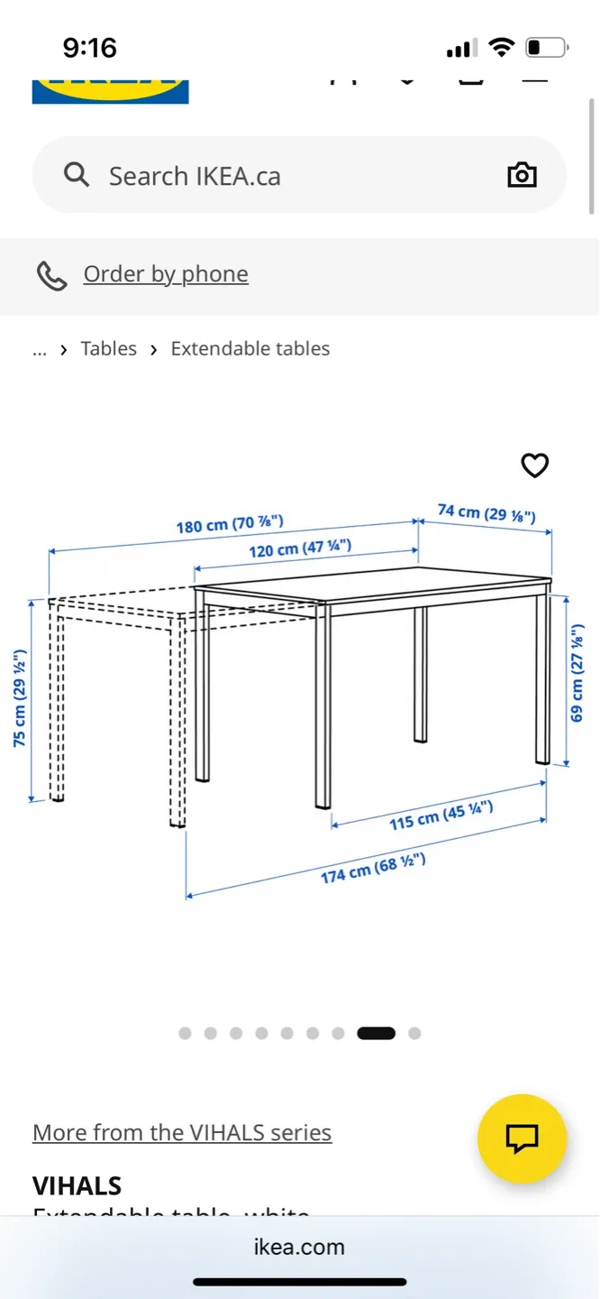 IKEA VIHALS Extendable Table White - photo 2