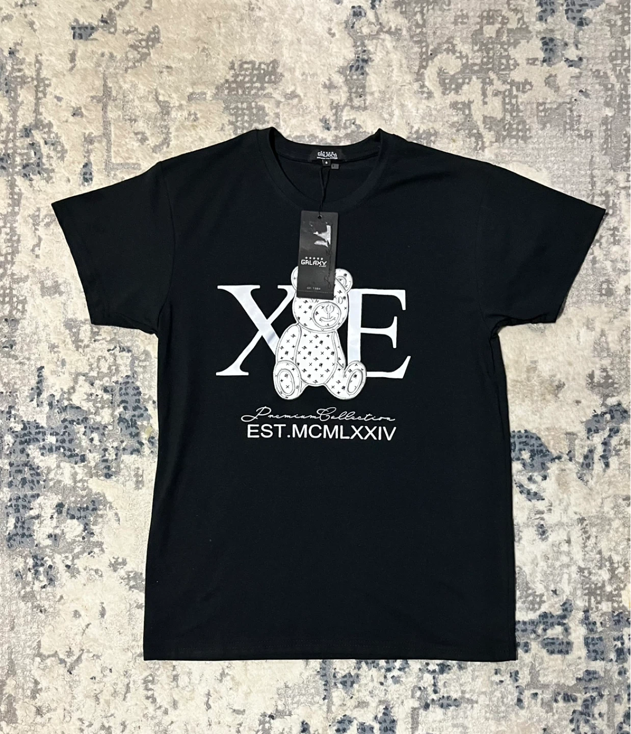 Galaxy Premium Collection Teddy Bear Graphic Tee Black Men’s S