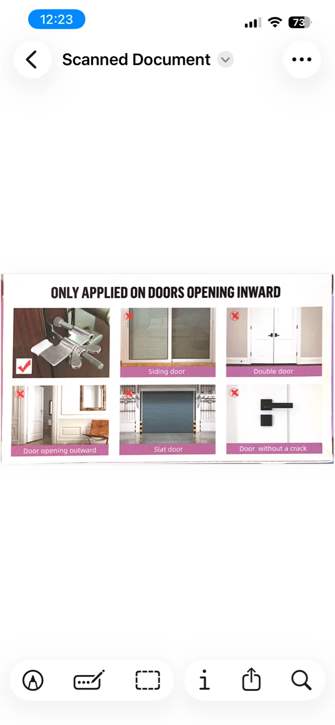 Portable Door Lock for Inward Opening Doors