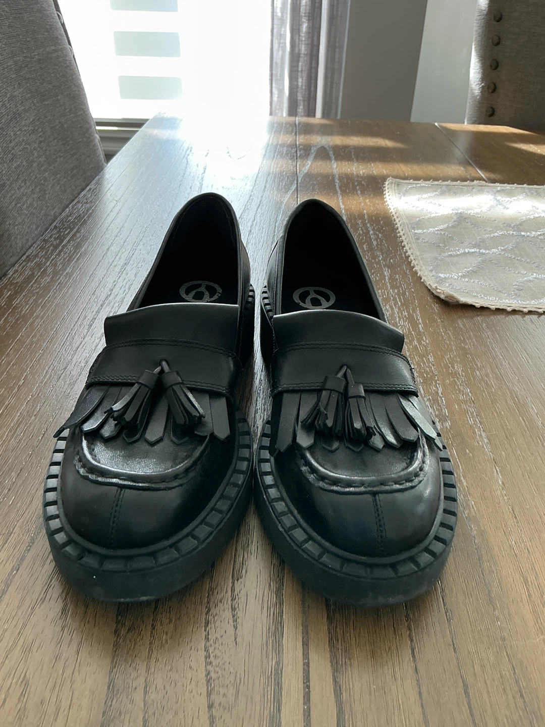 The Wishbone Collection Black Tassel Loafers