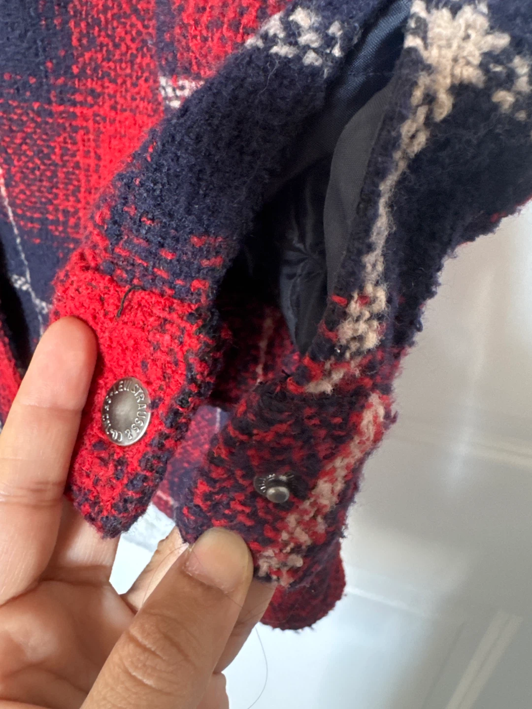 Levi Strauss & Co. Red Plaid Sherpa Lined Shirt Jacket - photo 4